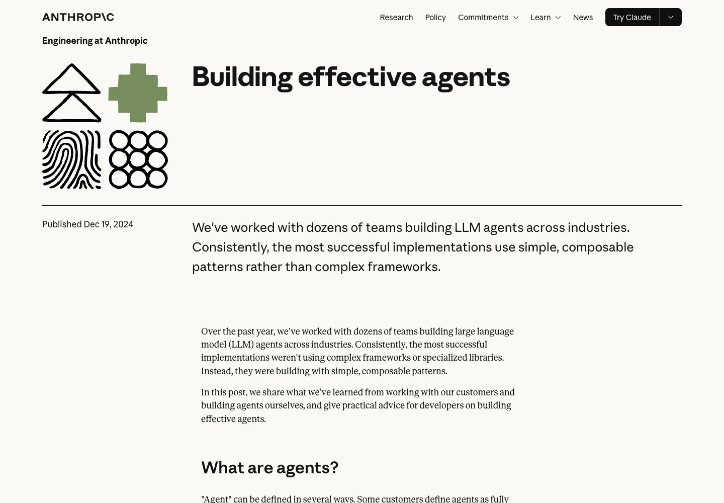 Anthropic 关于构建有效 Agent 的官方文章
