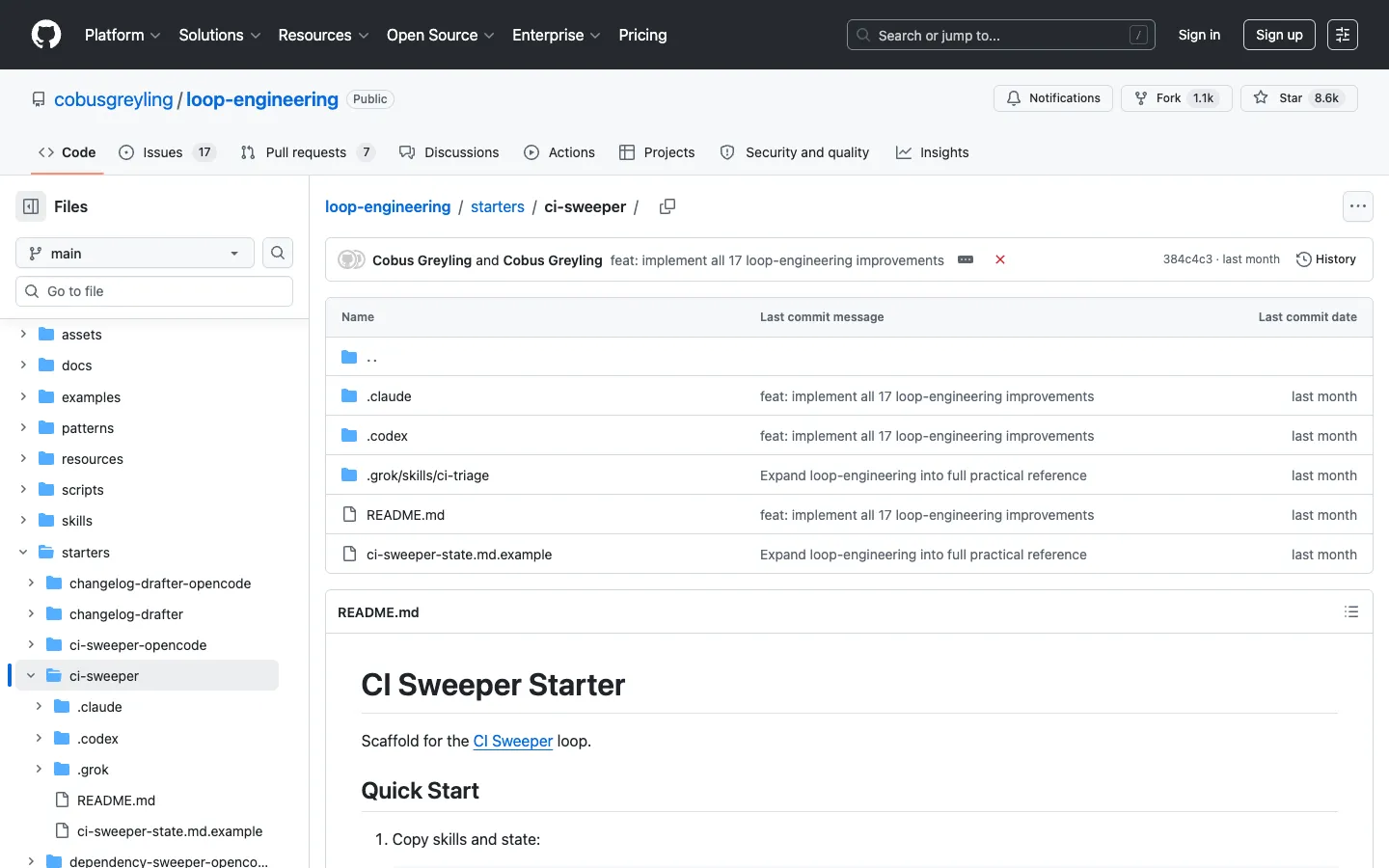 CI Sweeper starter