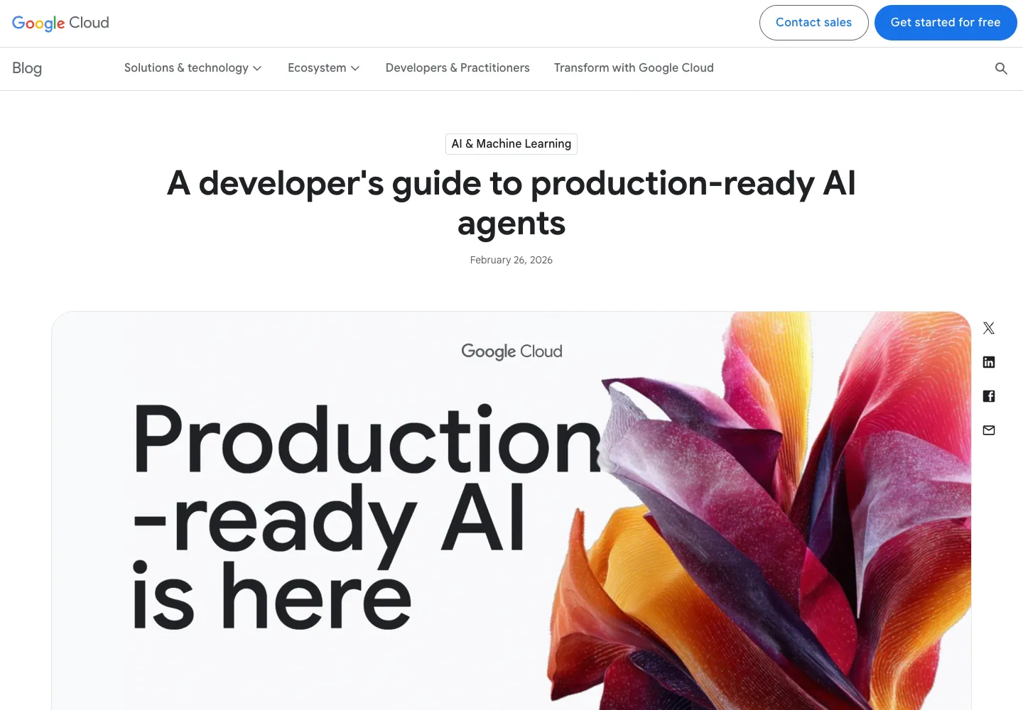 Google Cloud 生产级 Agent 指南